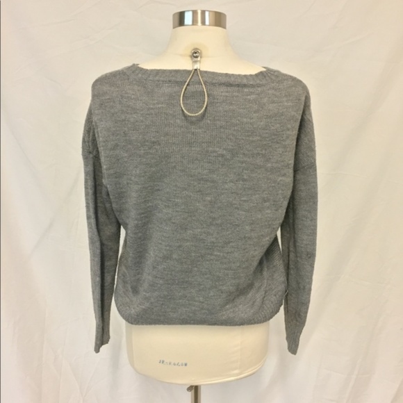 Wet Seal Gray Oversized Tribal Print Sweater Extra Small - Picture 3 of 4